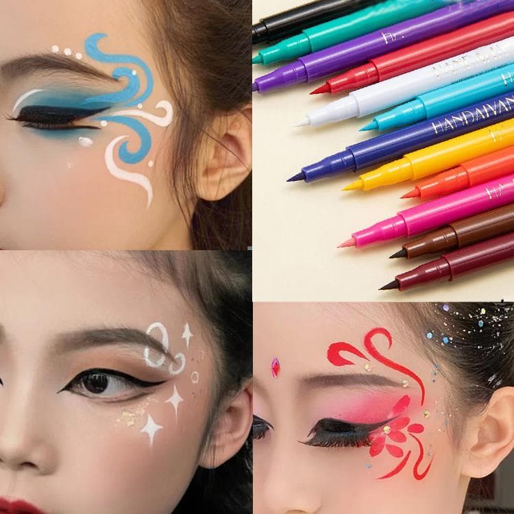 Crianças palco maquiagem pintura creme à prova dwaterproof água à prova de suor rosto linha rosto cor delineador caneta