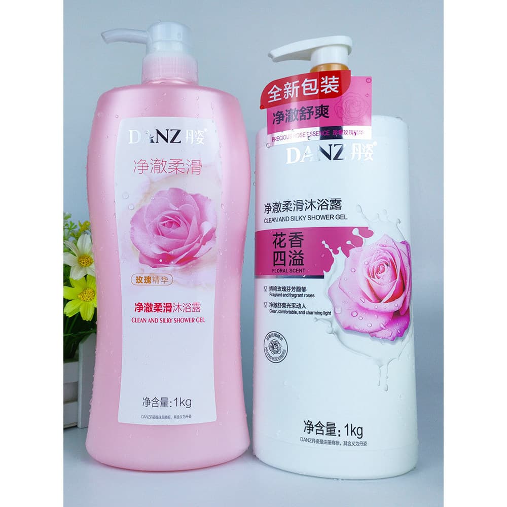 Danzi limpo suave rosa essência Gel de banho manteiga de karité grande barril doméstico banho noite das mulheres dos hom