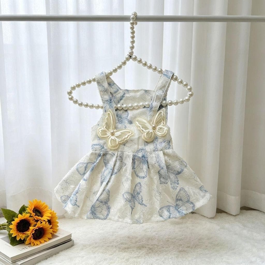 Estilo chinês Pet Sling vestido verão estilo fino fada vestido de princesa Teddy Bichon maltês foto usar roupas