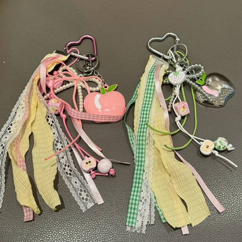 INS Partysu Bag Pendant Lanyard Bow Beaded Pendant Mobile Phone Charm Keychain Bag Ornaments QKj2