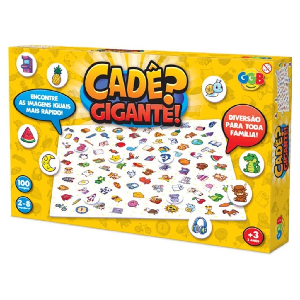 Jogo de Mesa Cadê? Gigante 100 Peças Brinquedo Infantil GGB