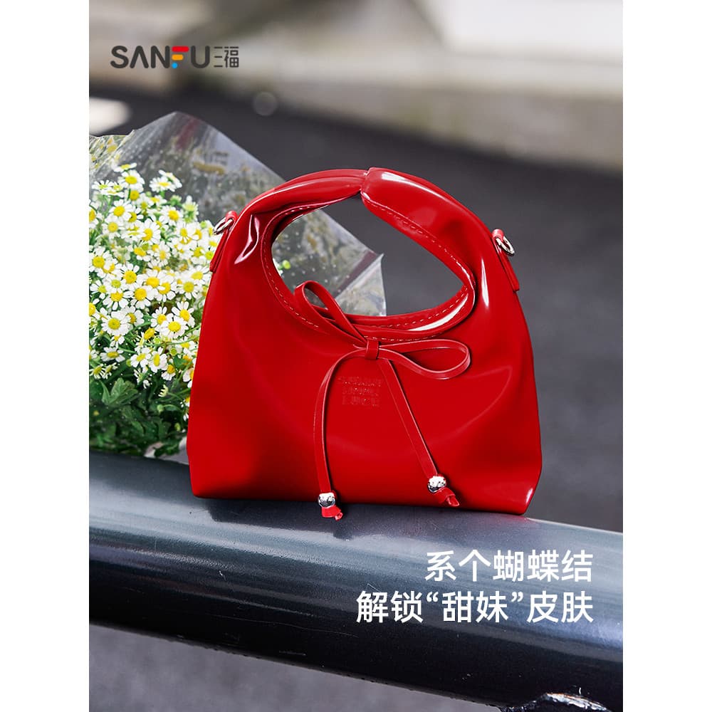 Sanfu bolsa verão Jane coreano Casual macio arco hobo bolsa Tote bolsa feminina501467