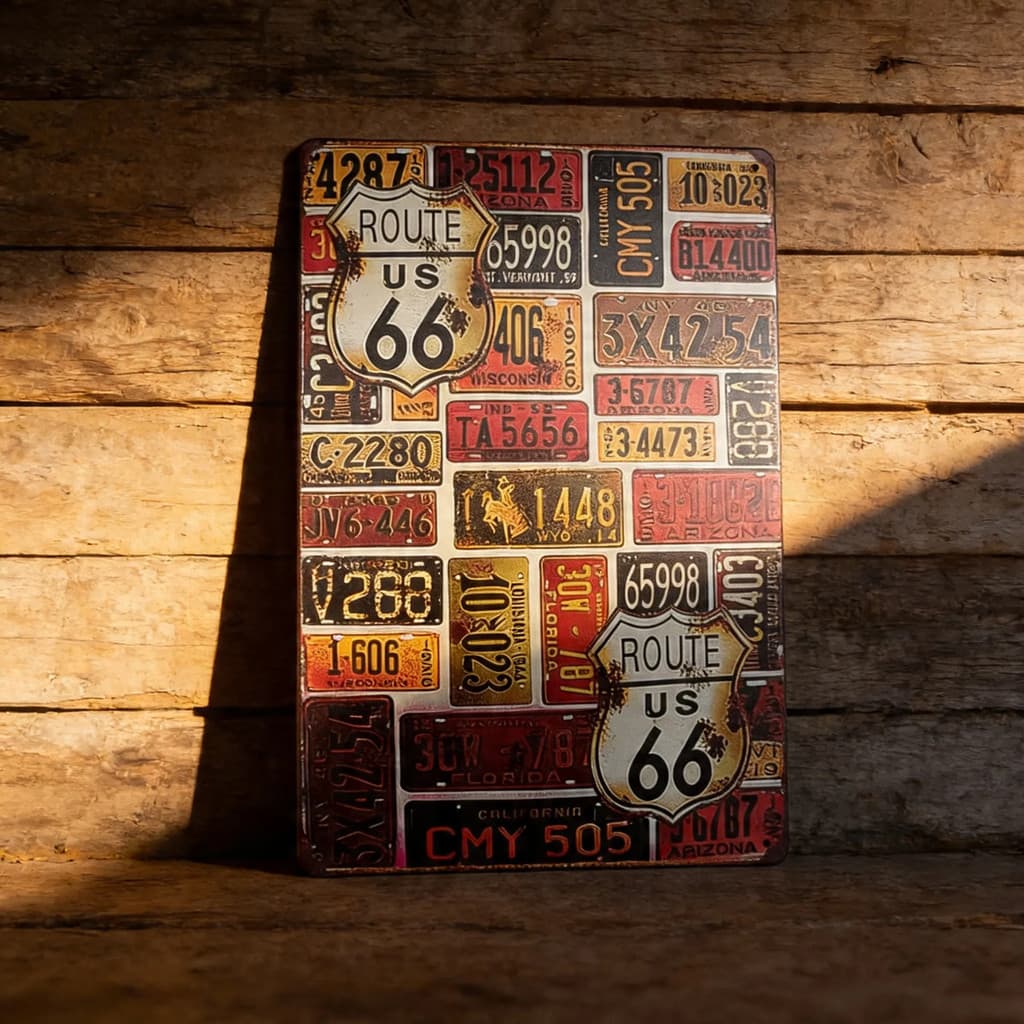 Placa Estilo Antiga Vintage Retro Metal Decor Usa Route66 U3 Placa De Metal Rota 66 Diversas