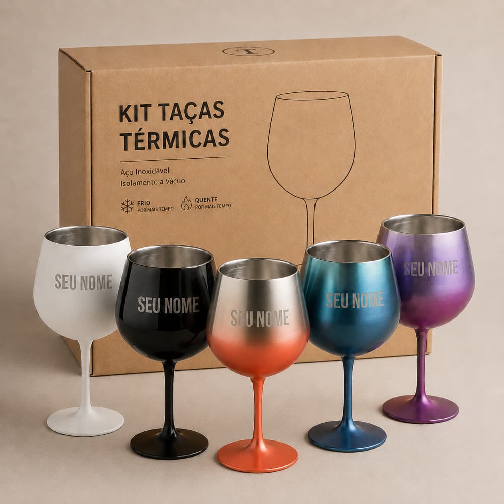 Kit 50 Copo Taças Térmica Personalizada 410ml Empresa Brinde