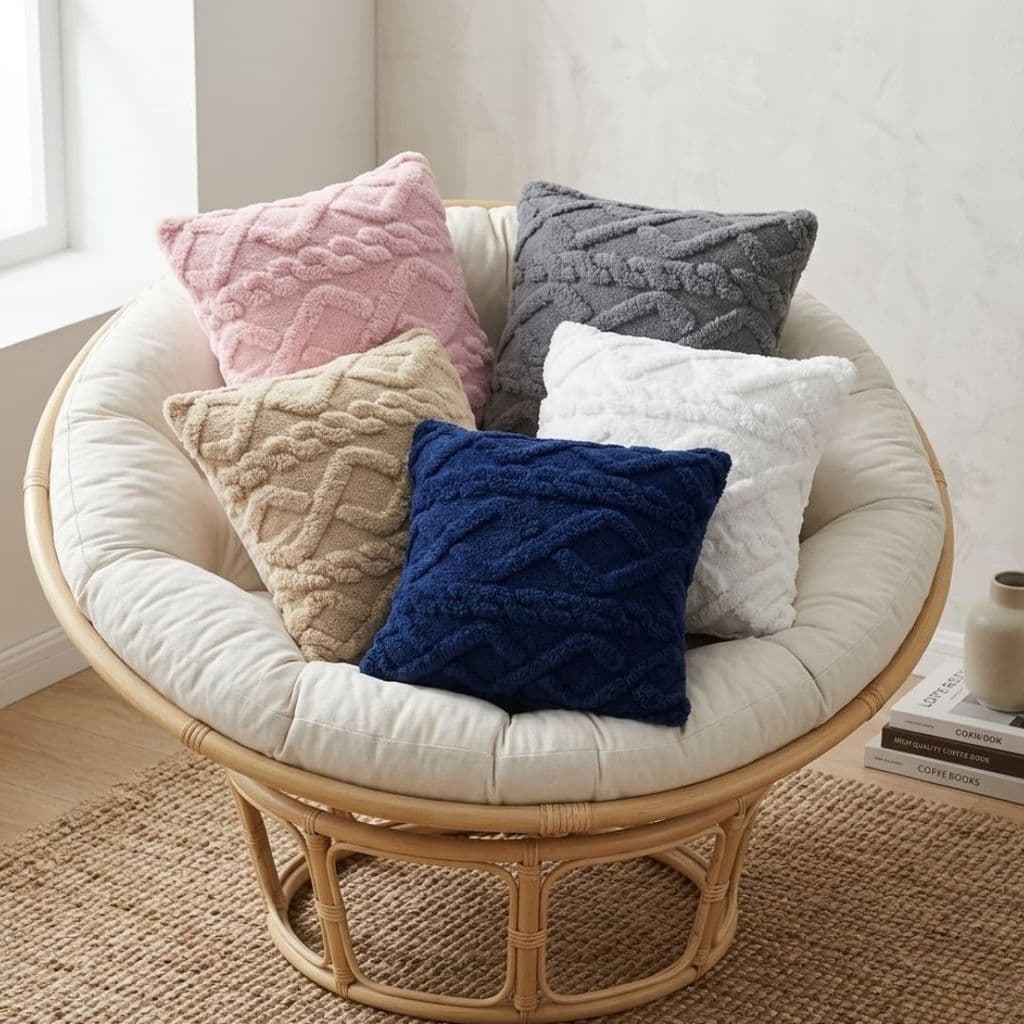 Capa de Almofada Pelúcia Tressed Plus 43CM X 43CM Decorativa Confortável Para Sofá Sala Quarto
