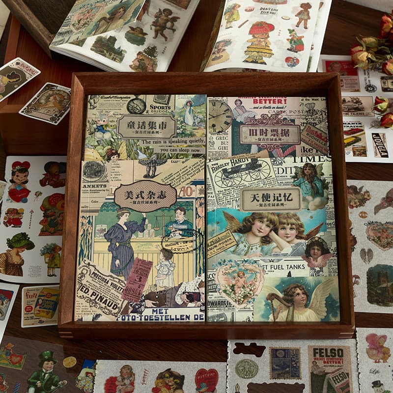 Adesivos um livro inteiro cada adesivo livro retro Manor série ins estilo retro manual Material DIY adesivos decorativos