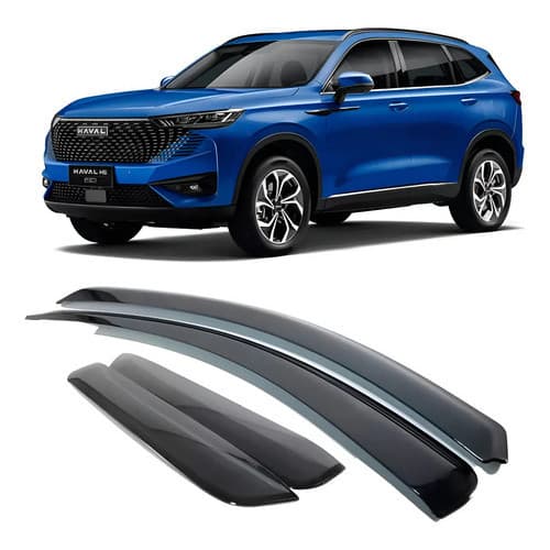 Calha De Chuva Haval H6 2023 2024 2025 4 Portas Preto Fumê