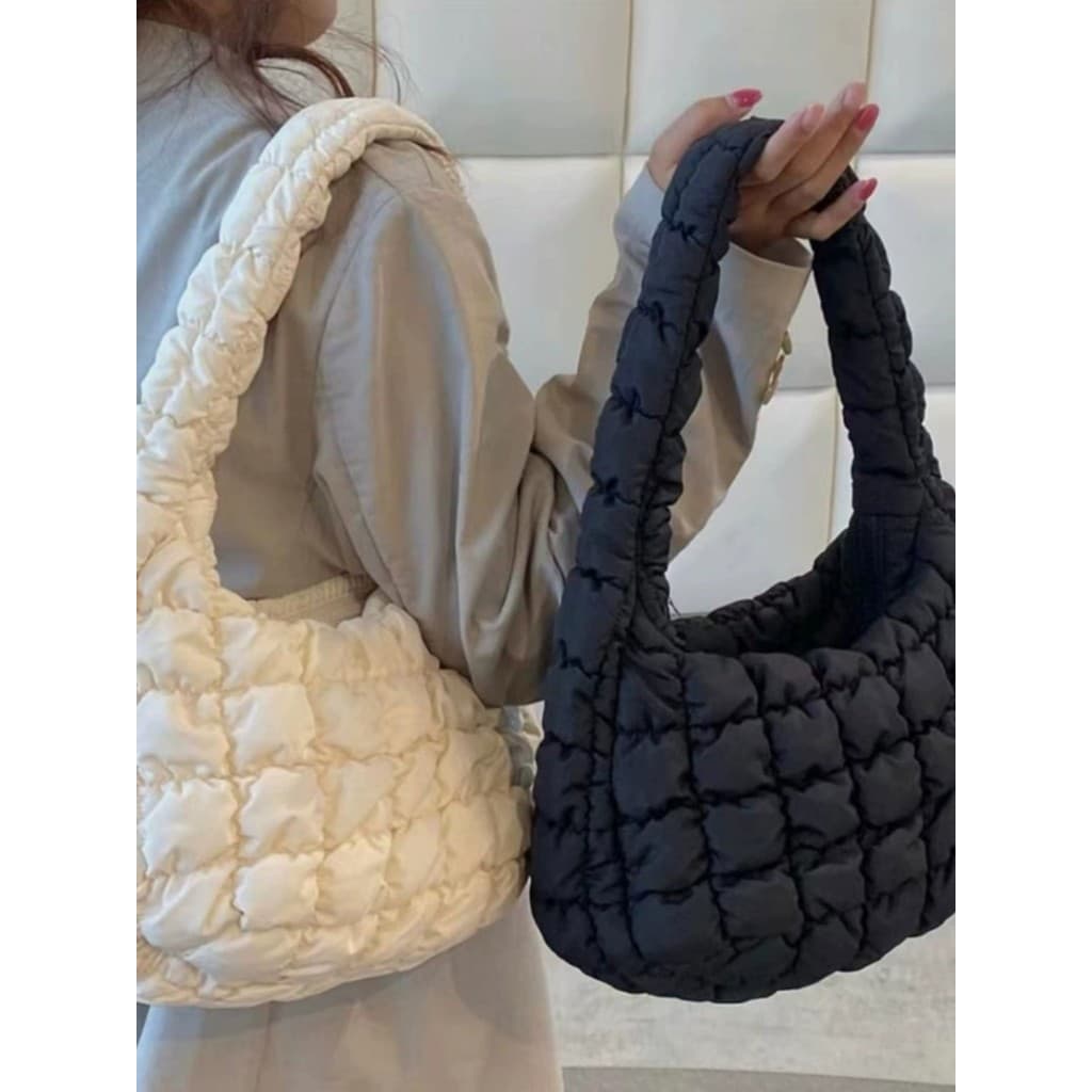 Versão coreana nuvem saco plissado bolha para baixo saco crossbody saco Puff nicho axilas saco crossbody bolsa