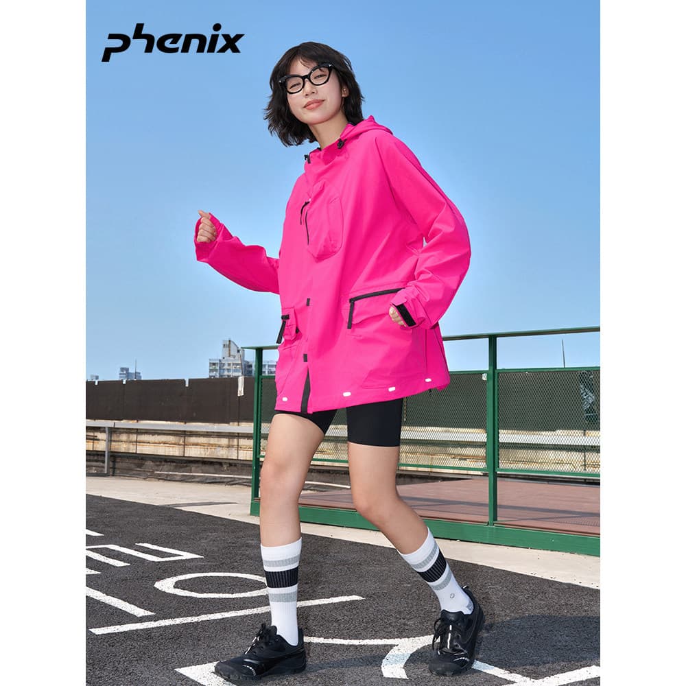 Phenix Phoenix ALK LITE Jaqueta esportiva ao ar livre masculina feminina estilo impermeável solta Casual corta-vento