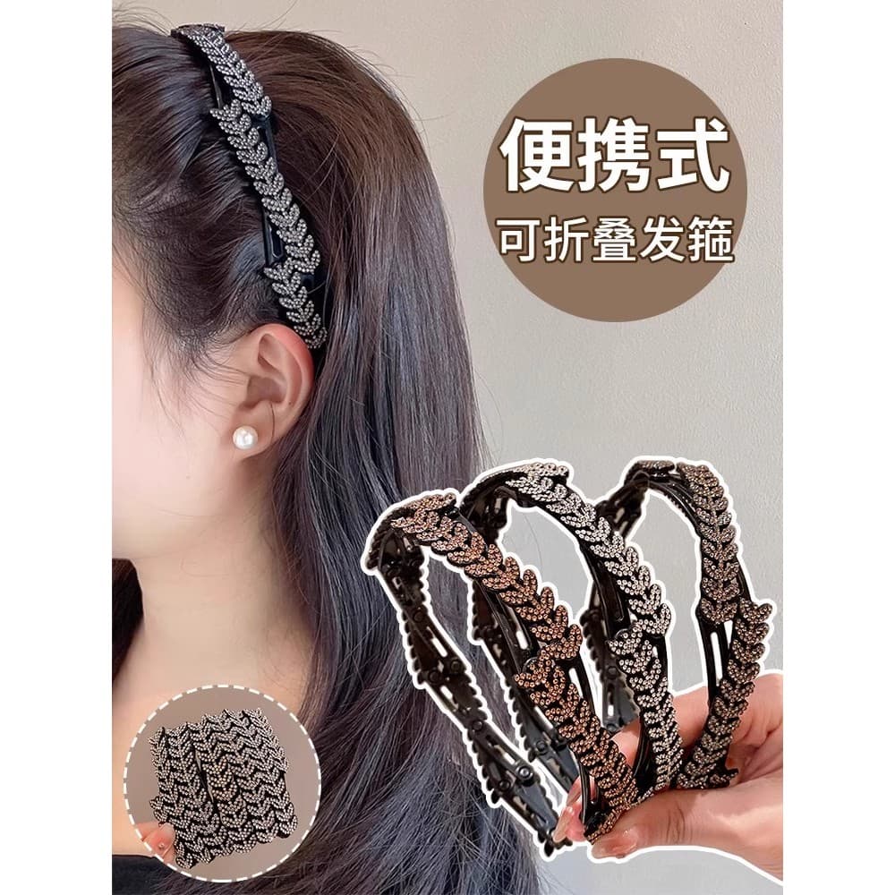 Faixa de cabeça dobrável retrátil para viagem, feminina, lavagem facial, cabelo prensado dedicado, antiderrapante, cabel