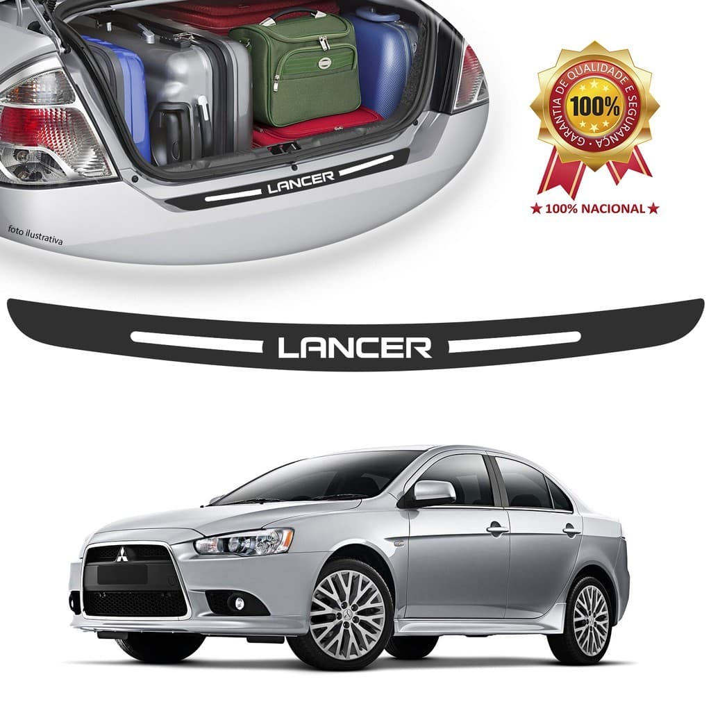 Soleira de Porta Malas Adesivo Protetor Mitsubish Lancer Universal Carro personalizado