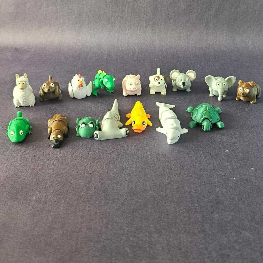 Mini Brinquedos Articulados Fidget Toy Animais Antiestresse Sensorial Flexível Colecionáveis