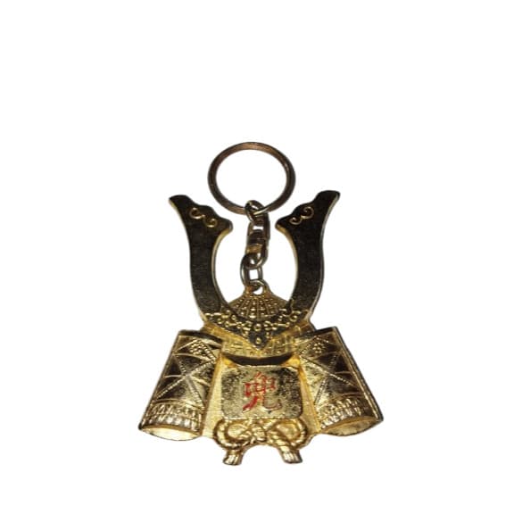 Chaveiro Samurai Japonês Dourado | Armadura Oriental Metal Decorativo Colecionável