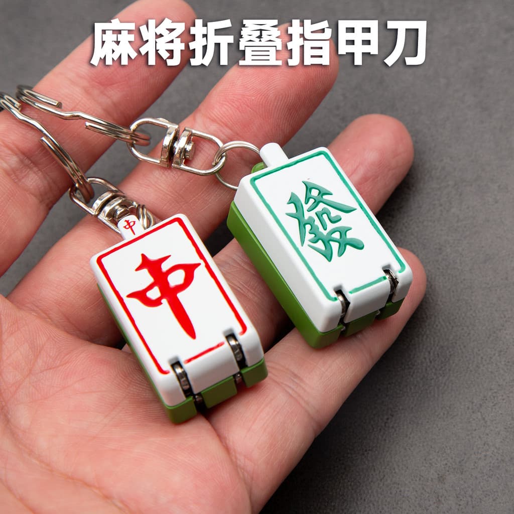 Pengshi novo estilo Mahjong cortador de unhas portátil dobrável cortador de unhas único pacote chaveiro Mini Flip cortad
