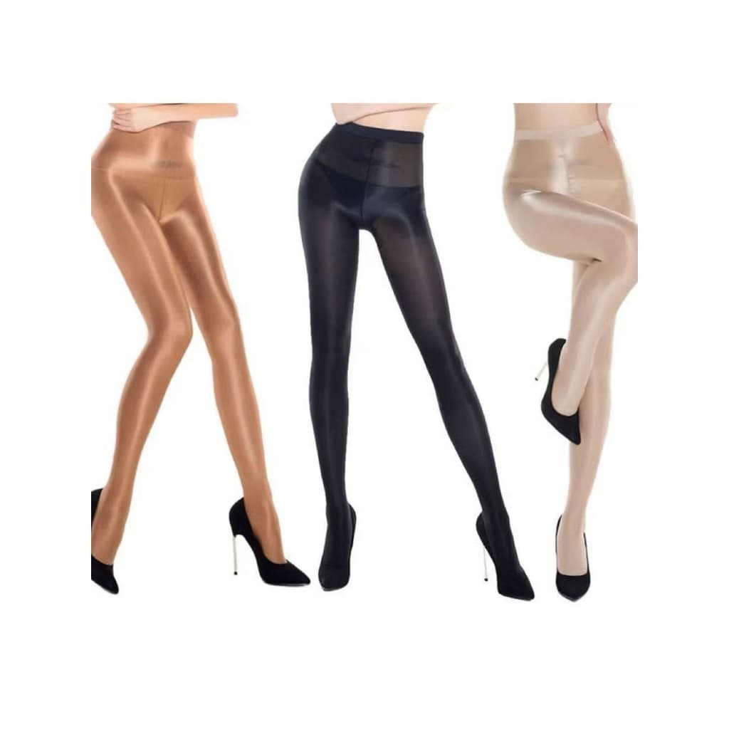Meia-Calça Feminina De Seda 70D Com Brilho