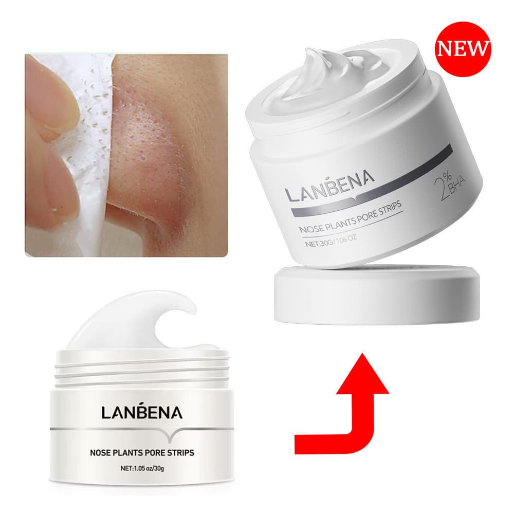 LANBENA Tiras para Poros do Nariz com Extrato de Plantas, Remove Cravos, Antiacne, Cuidados com a Pele 30g