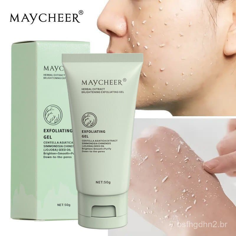 Seleção Premium # Gel Esfoliante Clareador com Extrato de Plantas MAYCHEER Reduz Poros, Hidrata e Ilumina a Pele Inglês