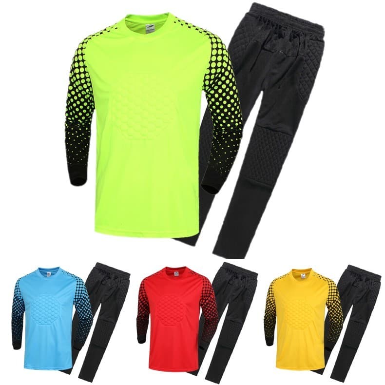 Uniforme de goleiro de futebol infantil terno masculino de manga comprida uniforme de goleiro terno roupas de portão lon