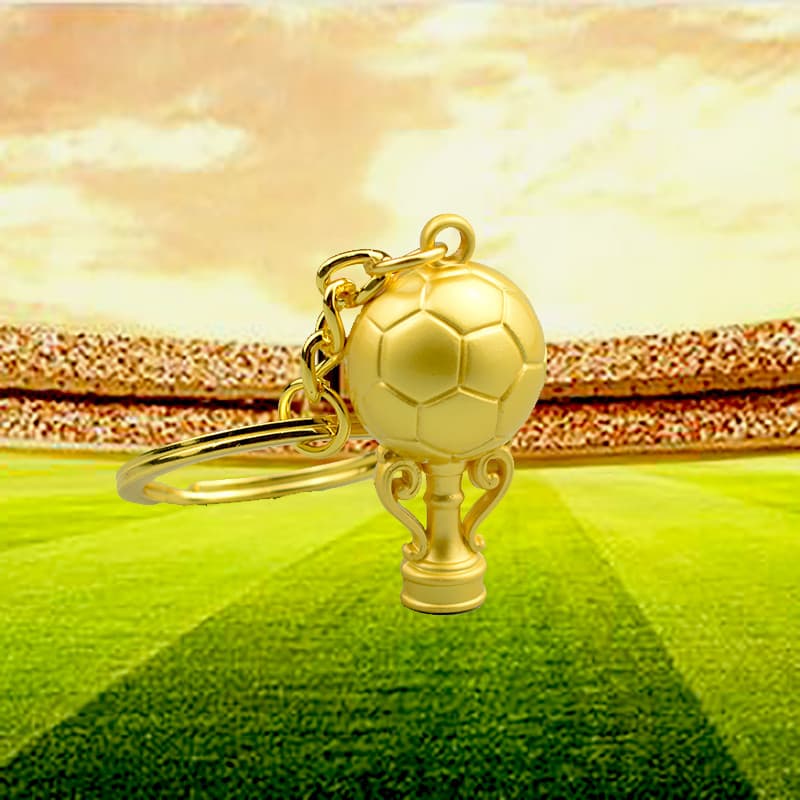 Troféu de futebol chaveiro copo de futebol Material de liga de zinco tridimensional fã lembrança acessórios pingente pre