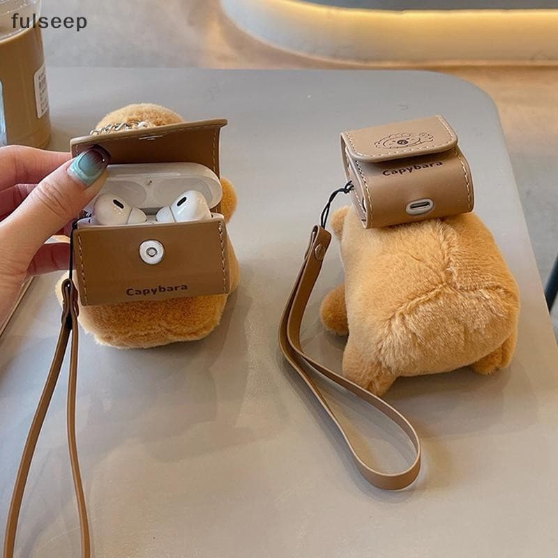 [fulseep] Capivara Mochila Caso Para AirPods 4 Airpod 1 2 3 Pro Pro2 Fones De Ouvido Caixa Carregamento Capa Protetora D
