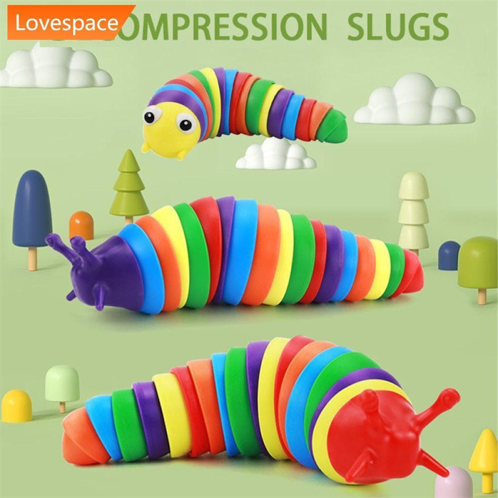 LS-STORE 3D Emulação Worm Fidget Toy Slug Articulado Insetos Realistas Brinquedo Divertido Rastejando Sensorial Casualme