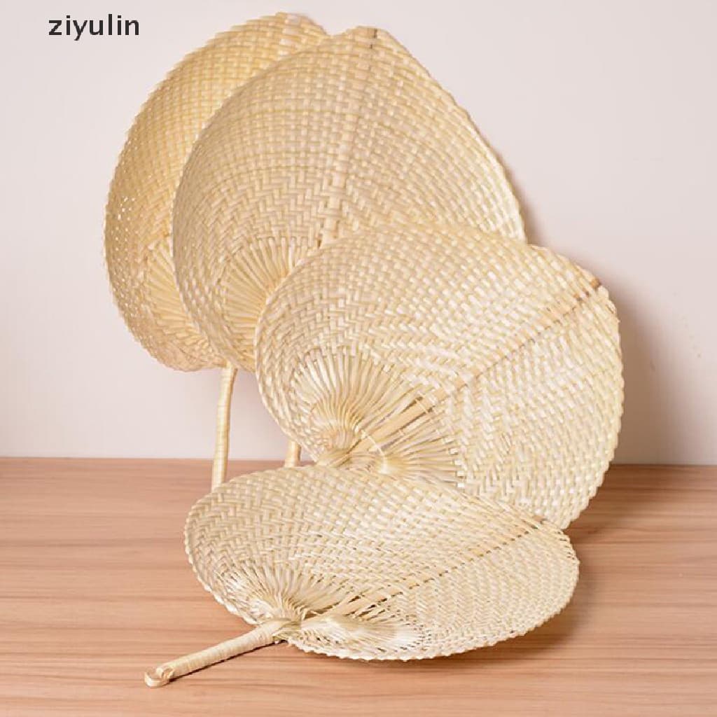 Leque Decorativo Artesanal de Palha e Bambu CVC para Casa
