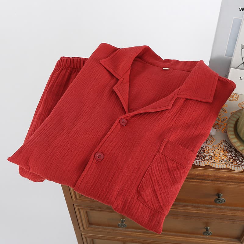 Homens Benming ano pijamas primavera outono vermelho ano novo chinês festivo algodão casamento noivo puro algodão Homewe