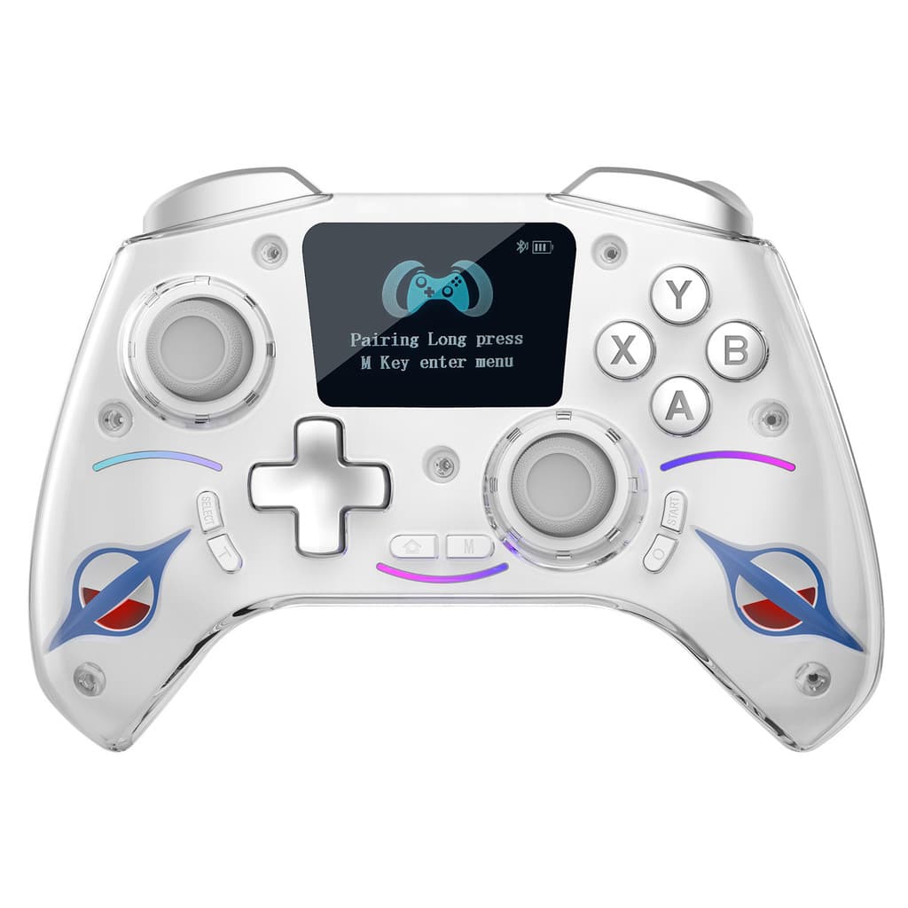 Com gamepad de tela LCD, Joystick Hall, gamepad PS4, taxa de relatório de 1.000 Hz, Motor de vibração assimétrico, somat