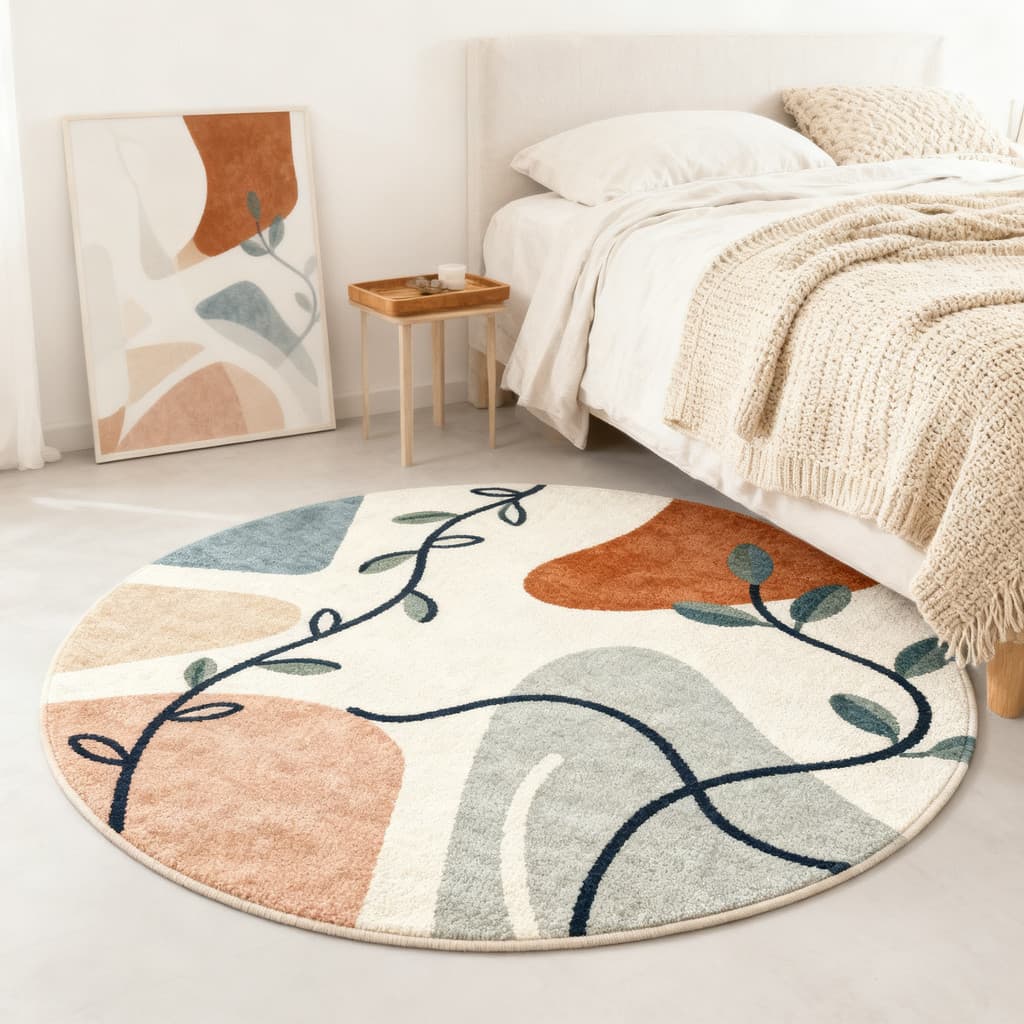 Estilo nórdico tapete redondo sala de estar quarto cabeceira cobertor casa ins estilo creme quarto antiderrapante tapete