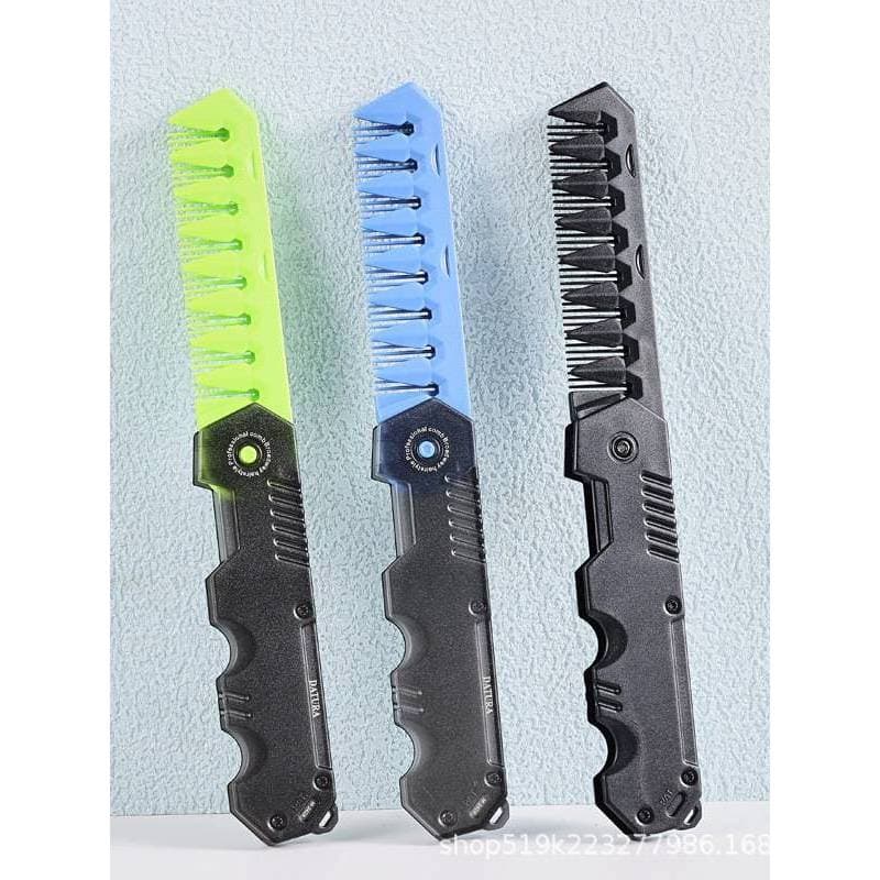 Pente dobrável masculino dois em um, pente de óleo para costas, textura de dentes largos, pente dobrável para viagem