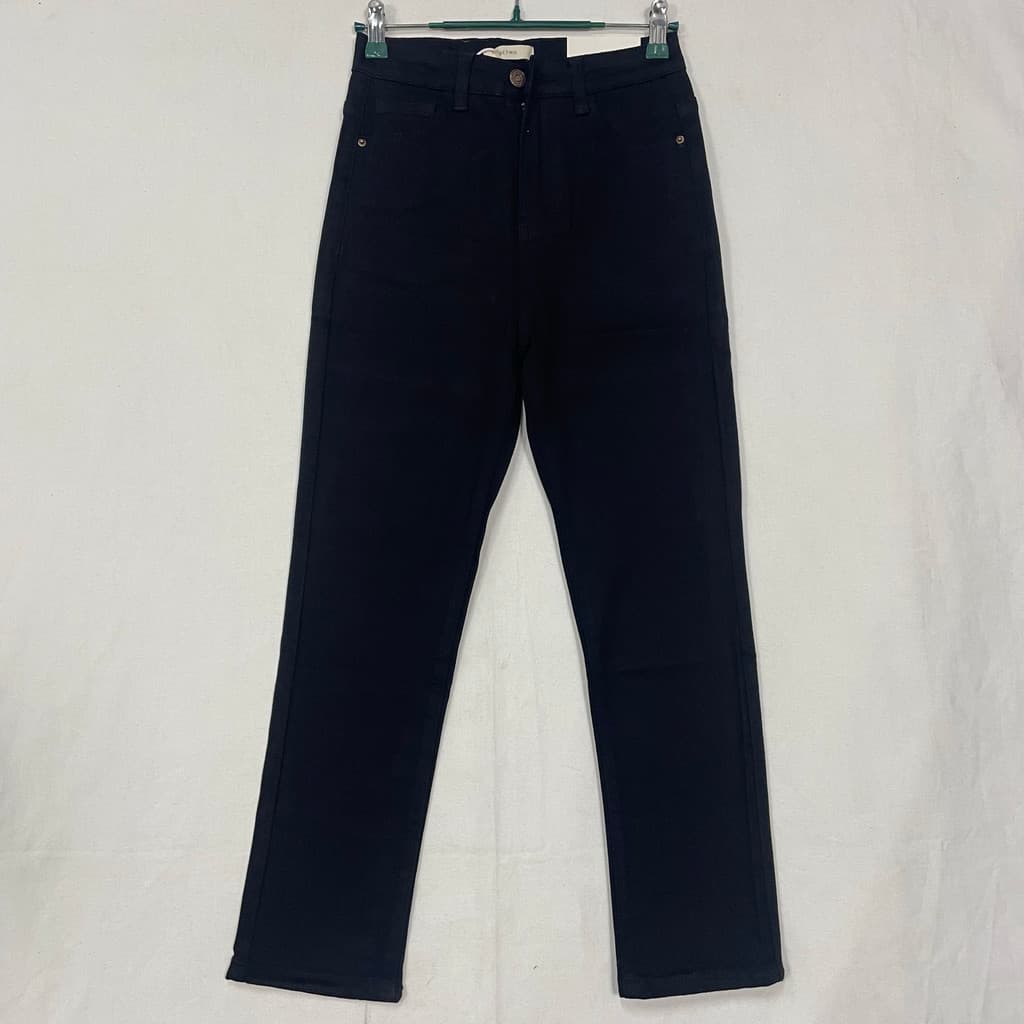 METWO preto pequeno Jeans reto feminino outono Casual Commuter clássico lavado calças pequenas calças retas