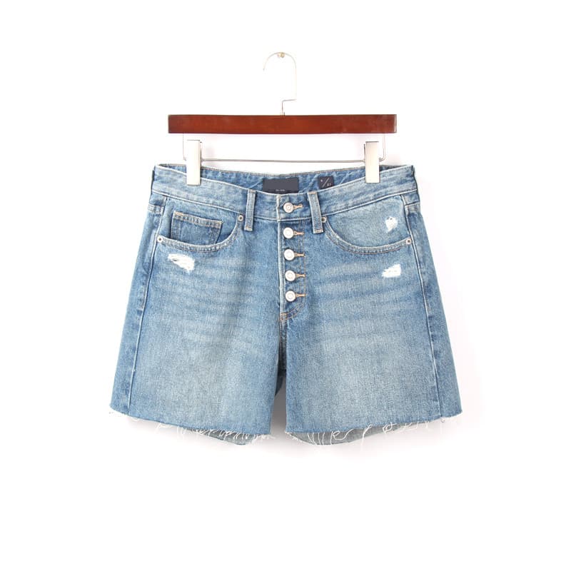 2024 verão novo estilo três-quatro pontos Jeans rasgados feminino comércio exterior pedido Original tamanho grande cintu