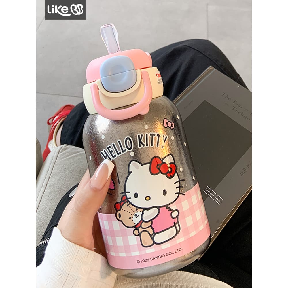 Hellokitty copo térmico de titânio puro, copo térmico de titânio puro, copo de água de palha para meninas, novo estilo 2