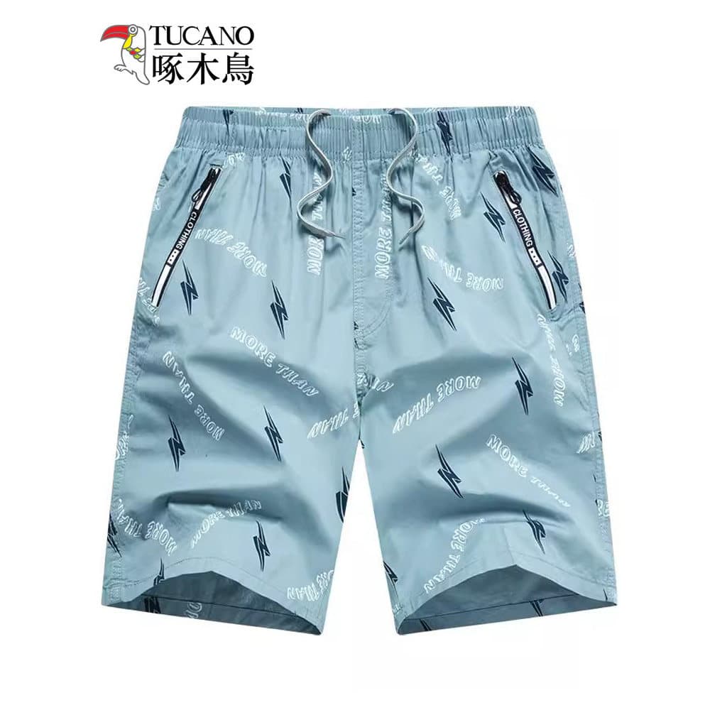 Woodpecker Shorts masculino algodão puro Casual verão cinco pontos calças de comprimento médio calças grandes soltas fin