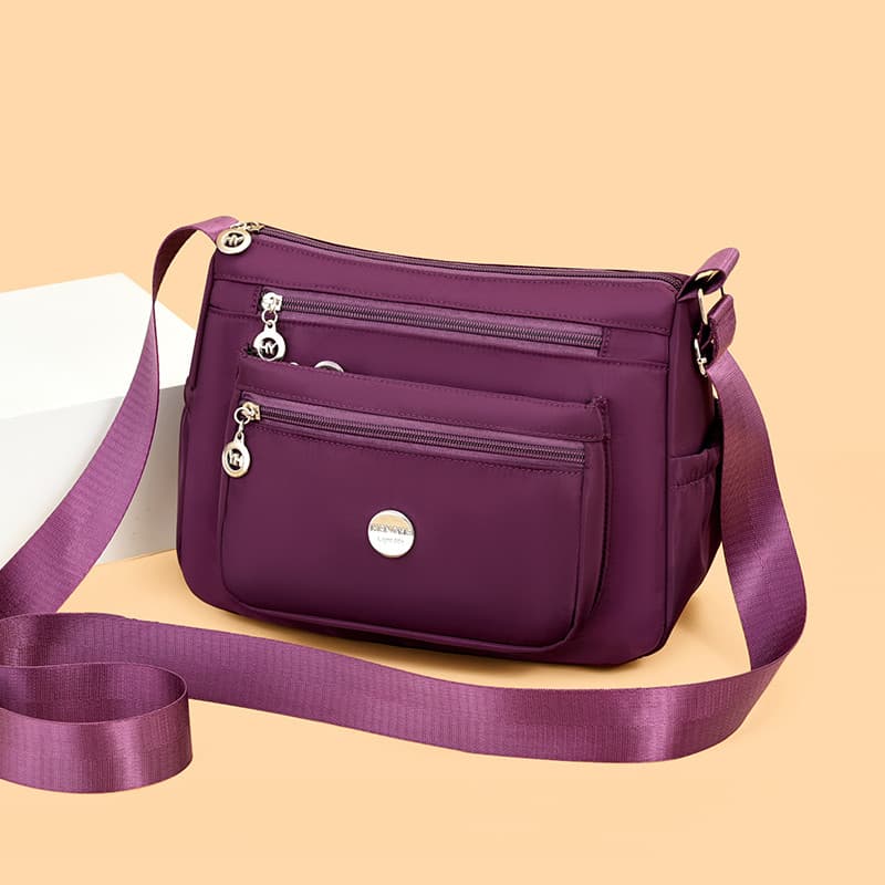 Bolsa mensageiro de ombro feminina, bolsa de meia-idade para idosos, lona multicamadas de Nylon 2026, novo estilo à prov