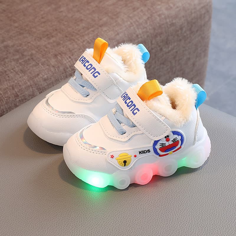 Inverno novo estilo bebê menino sapatos esportivos meninas Light-Up mais sapatos de algodão 0-1-2 anos de idade 3 infant