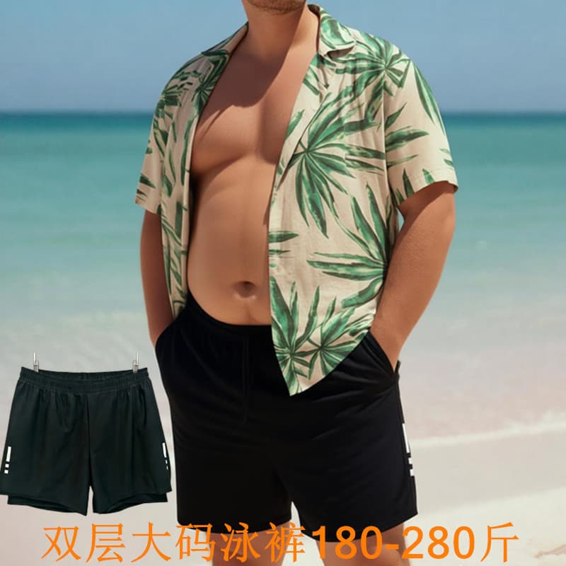 Calções de banho soltos calças de praia homem gordo Shorts plus Size mais gordura homens férias primavera quente Anti-co