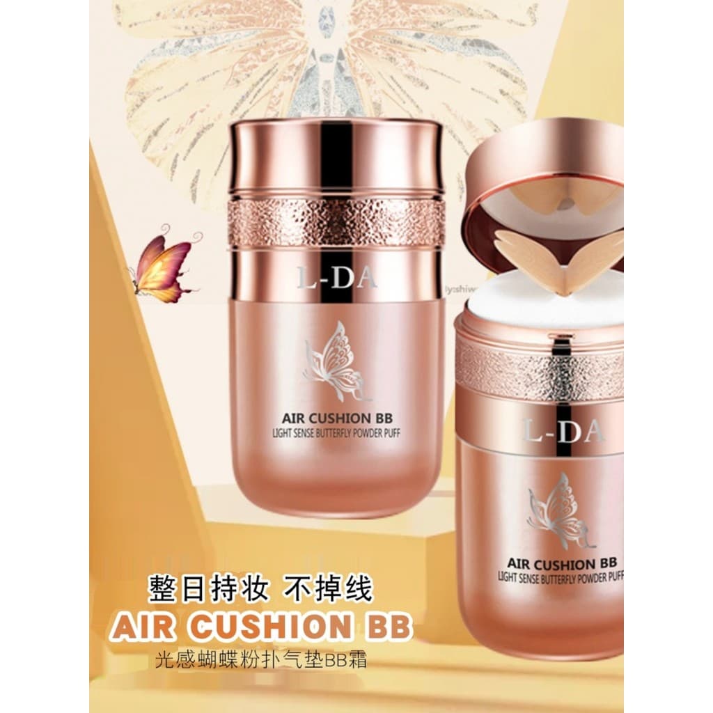 Almofada borboleta leve bb creme cc base líquida corretivo iluminador hidratante de longa duração sem maquiagem loja pri