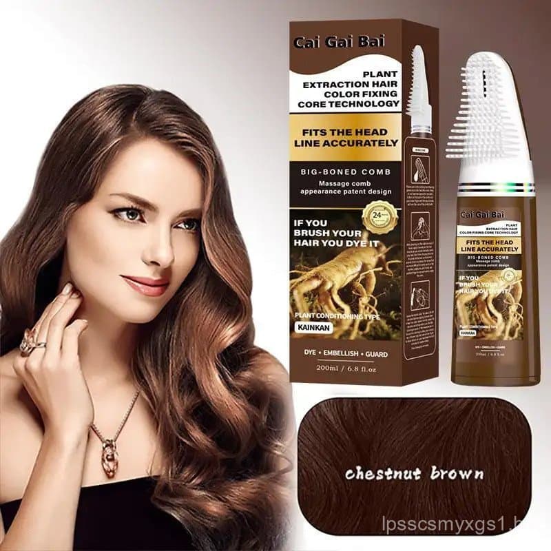 Tintura de Cabelo para Uso Doméstico, Pente Aplicador Integrado, Creme de Coloração Prático, Cor Duradoura, Sem Desbotam