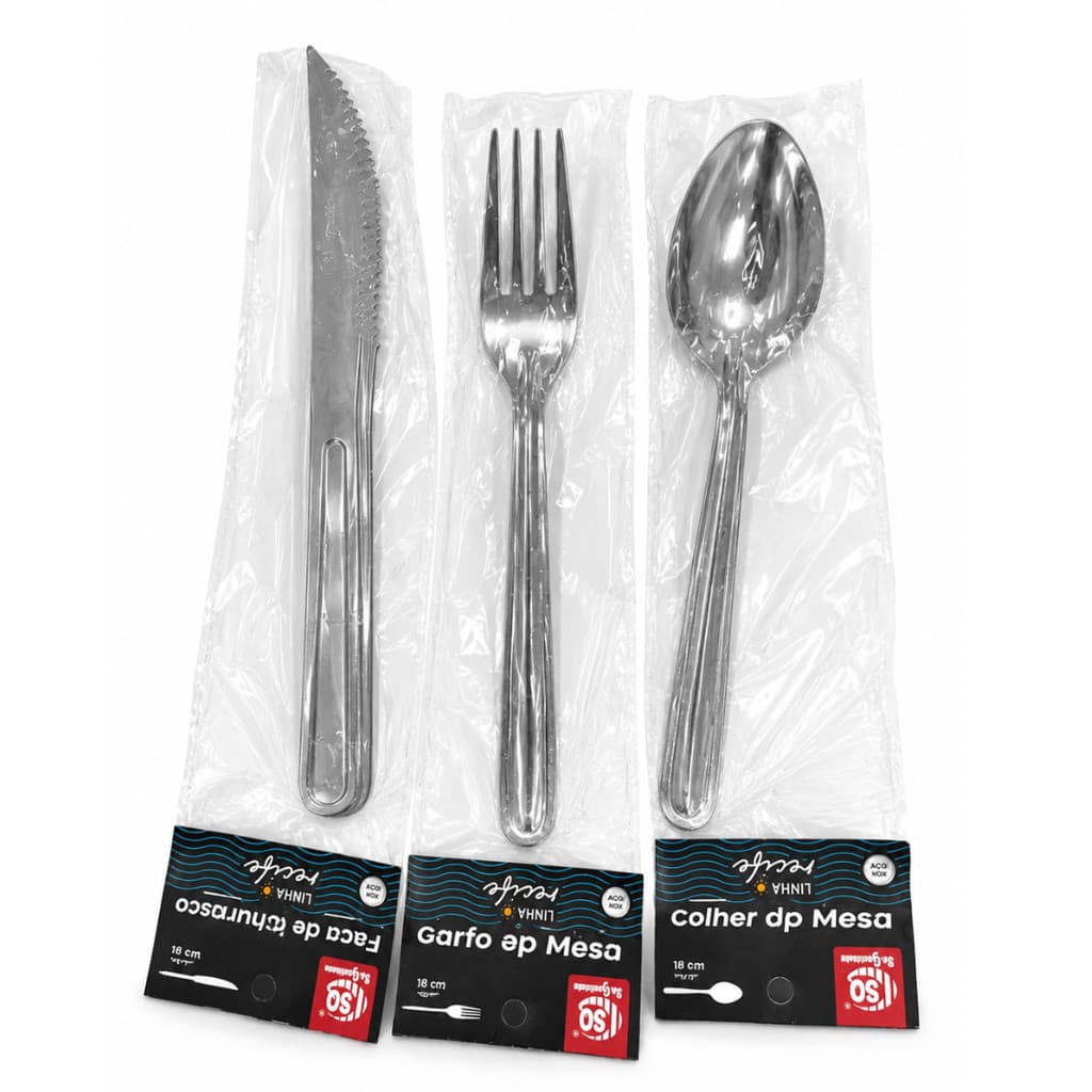 Kit Talheres de Mesa Aço Inox – Faca, Garfo e Colher
