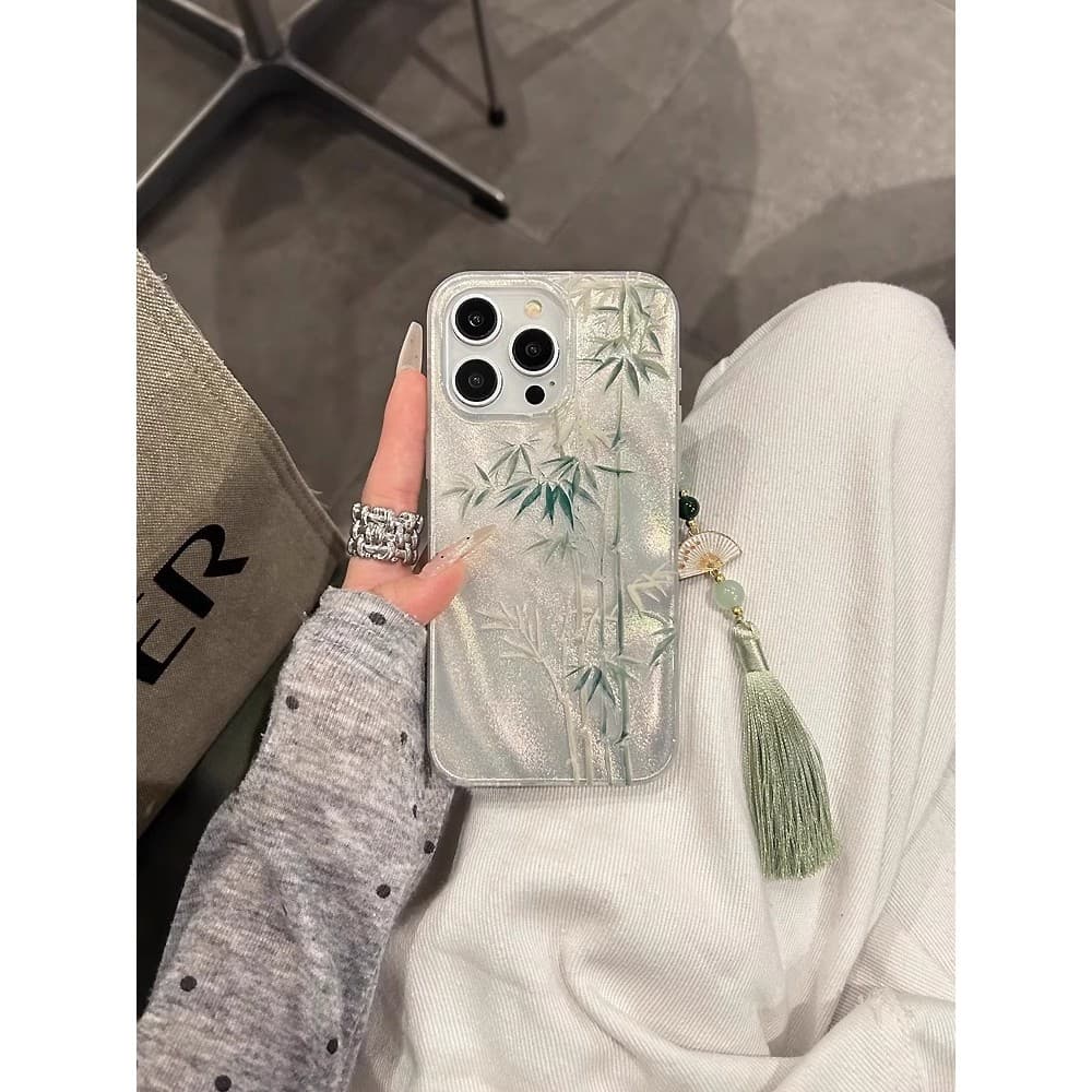 Novo estilo chinês bambu antigo adequado para Apple 15promax capa de telefone novo estilo High-End sentir 14 criativo ex