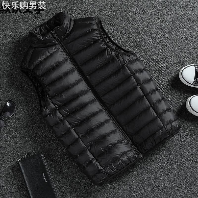 Roupas masculinas leves acolchoadas de algodão 2024 novo estilo moda Casual colete colete solto inverno casaco quente ro