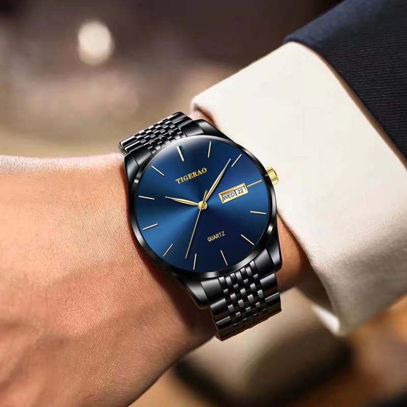 relogio masculino Relógio mecânico automático suíço genuíno, versão coreana, à prova d'água, luminoso, calendário duplo,