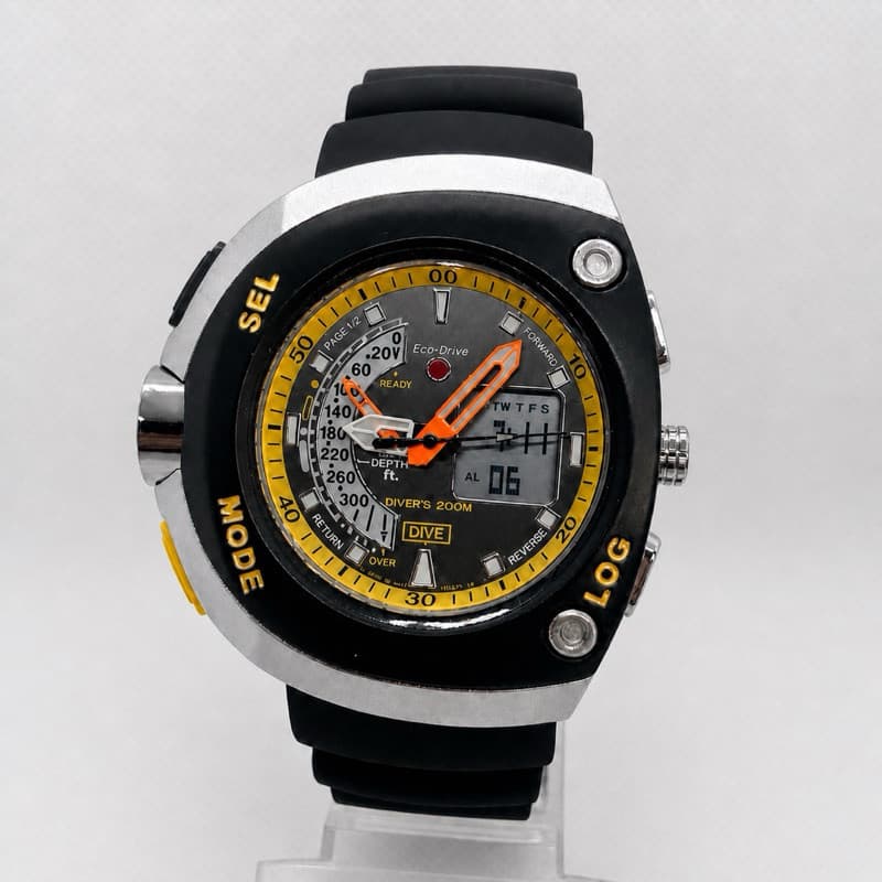Relógio Masculino Esportivo Dive 200M Estilo Aqualand Eco Drive Pulseira Silicone M lua..