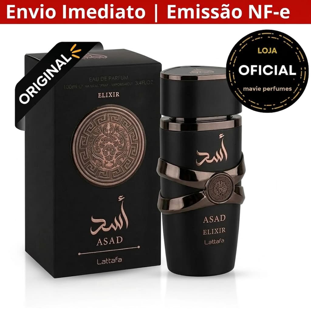 🔥Frete Grátis Lattafa Asad Elixir EDP 100ml 100%Original - O Perfume Masculino Que Mais Rende Elogios