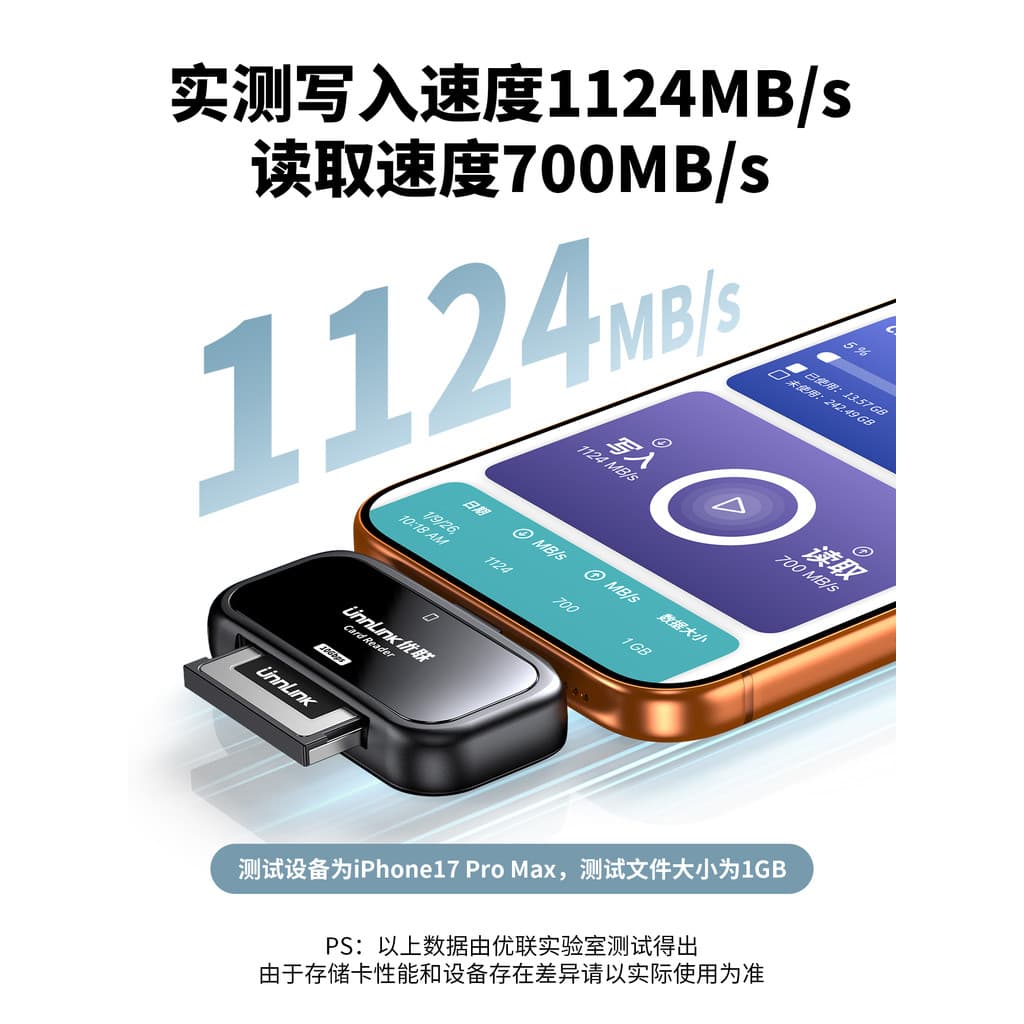 C cfb Leitor de cartão de alta velocidade CFexpress tipo b Memória Cartoon Use conexão usb3.2 typec Celular adequado par