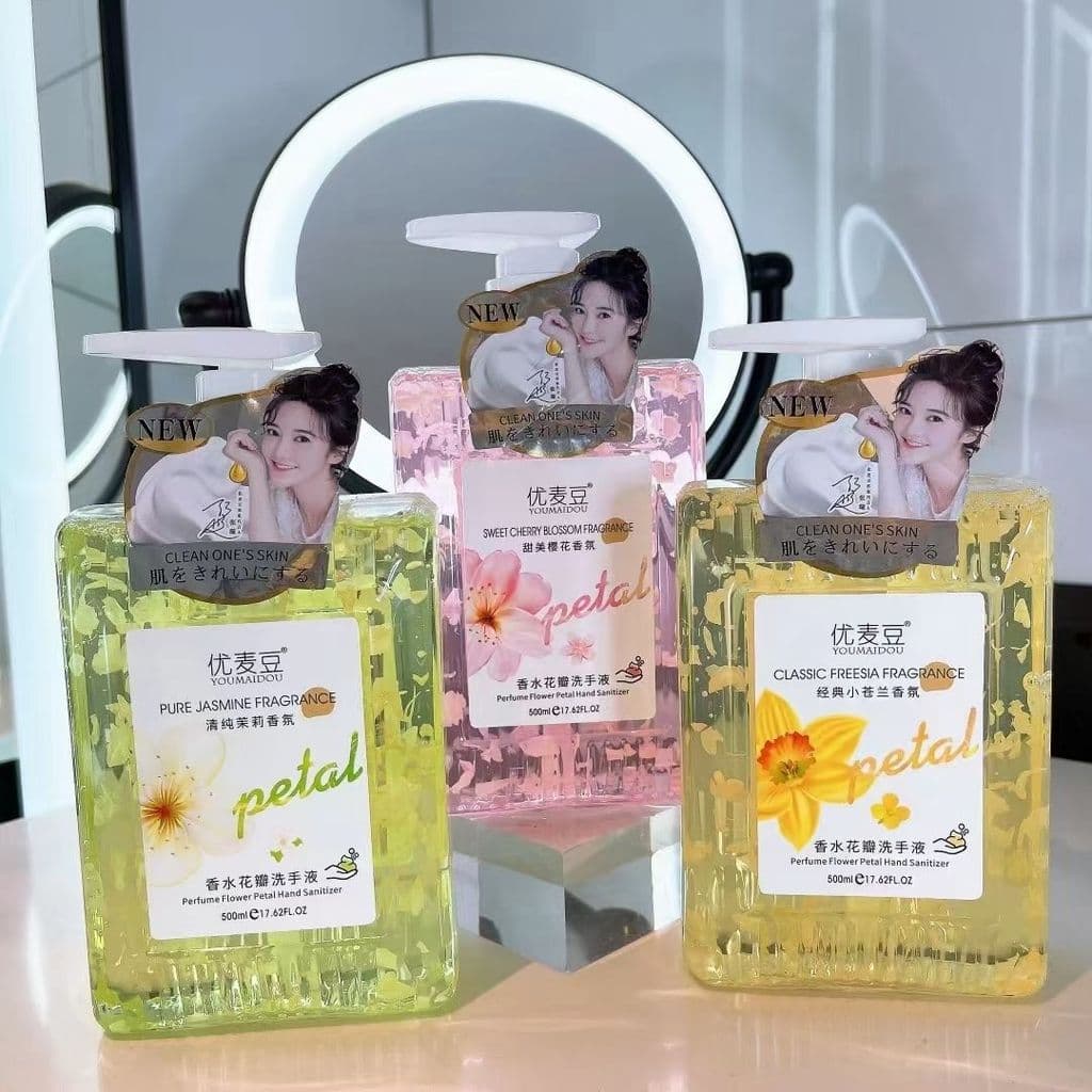 Umadou pétala flor de cerejeira frésia jasmim fragrância desinfetante para as mãos 500ml fragrância de longa duração des