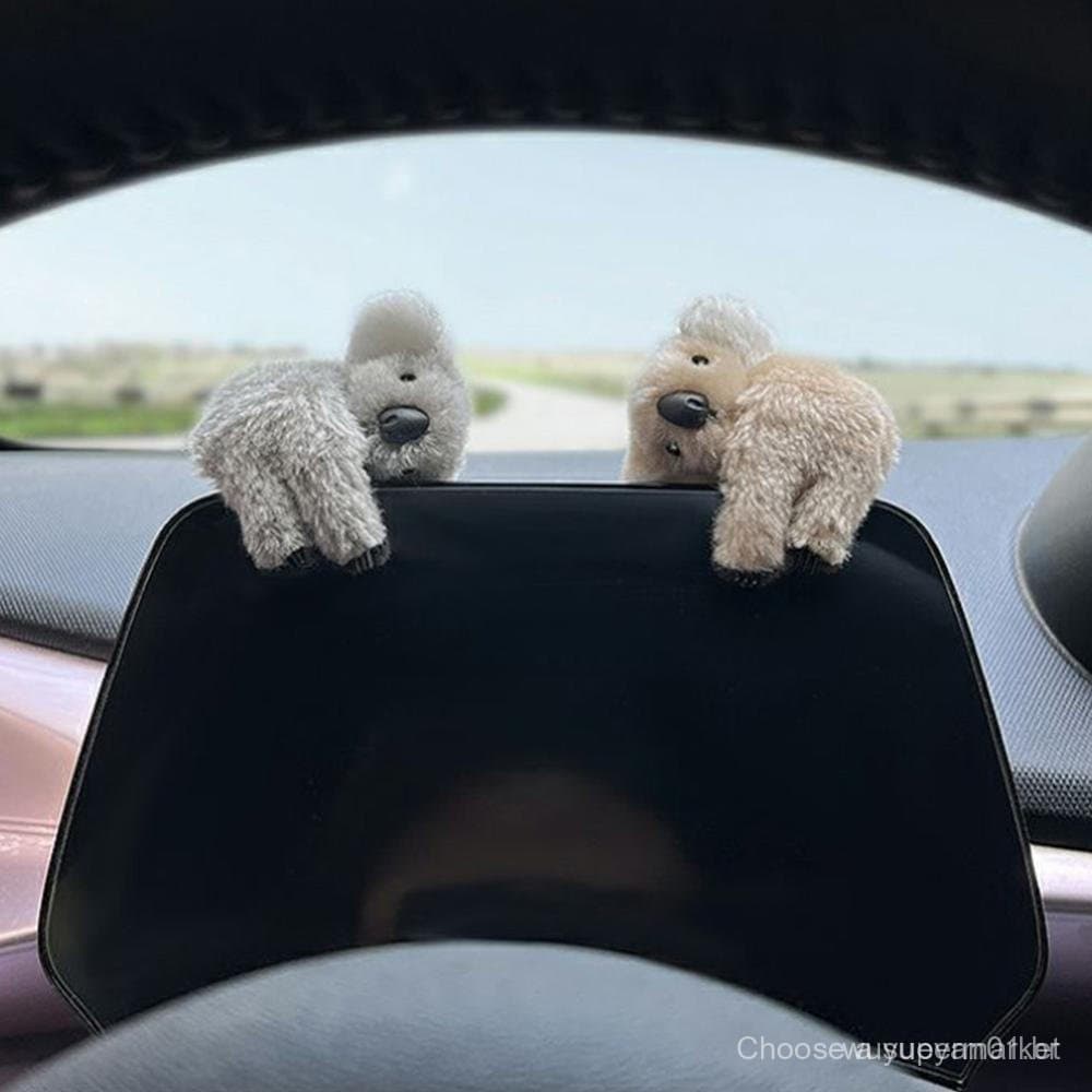 Acessório decorativo de pelúcia em forma de coala para o interior do carro, ideal para espelho retrovisor e painel de in
