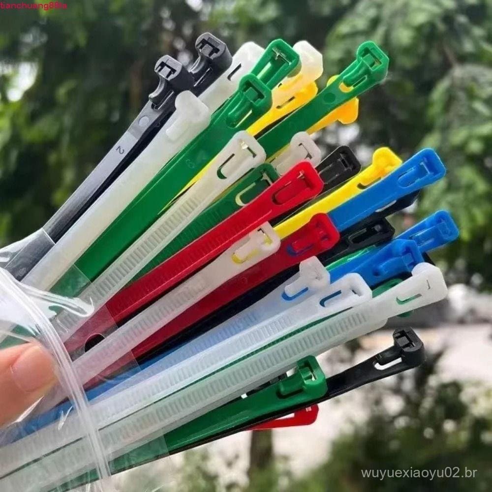 TIANCHUANG 100 PCS Fivela De Amarração De Cabo Universal De Nylon , Laços Zip De Travamento Automático Duráveis E Resist