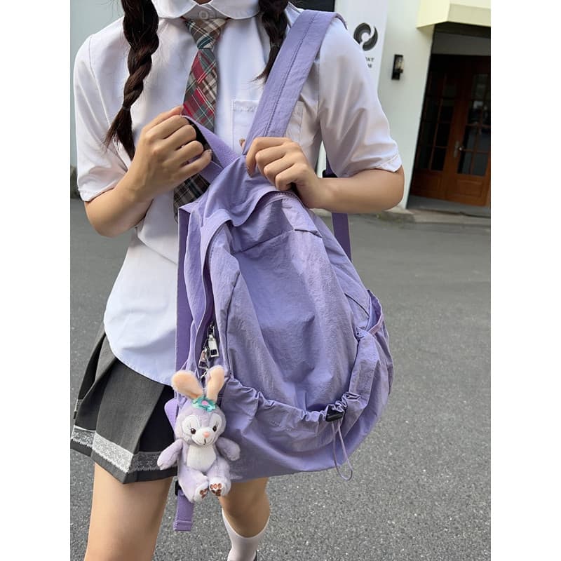 Estudante casual classe mochila feminina 2024 novo estilo casual náilon lona mochila grande capacidade saco de viagem